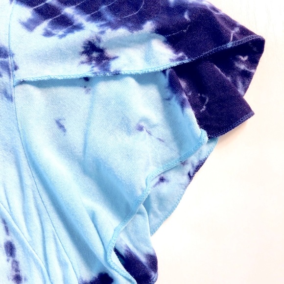 Free people tie-dye chain detail tunic top a butterfly sleeve Jersey knit M - Picture 5 of 13